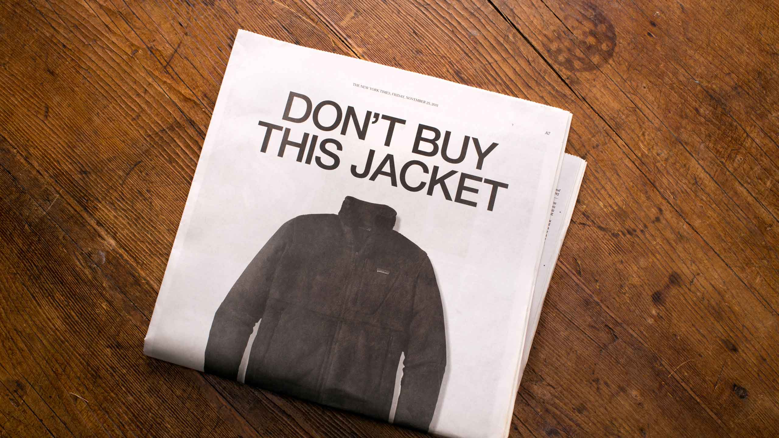 Patagonia “Don’t Buy This Jacket” ad showing brand commitment to sustainability and trust