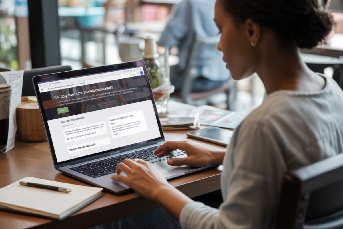 User navigating a website interface with clear visual hierarchy