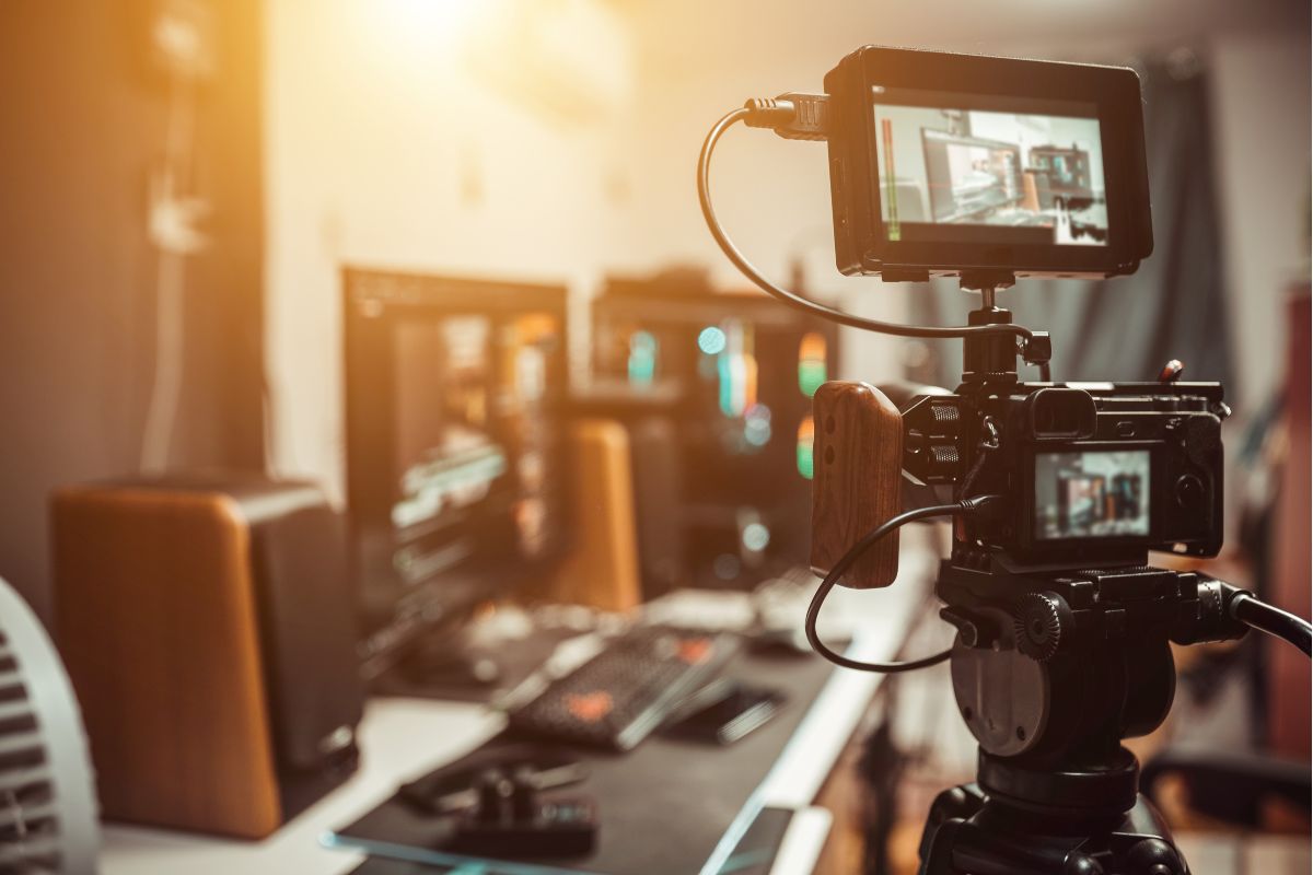 Video production setup used to create brand storytelling content